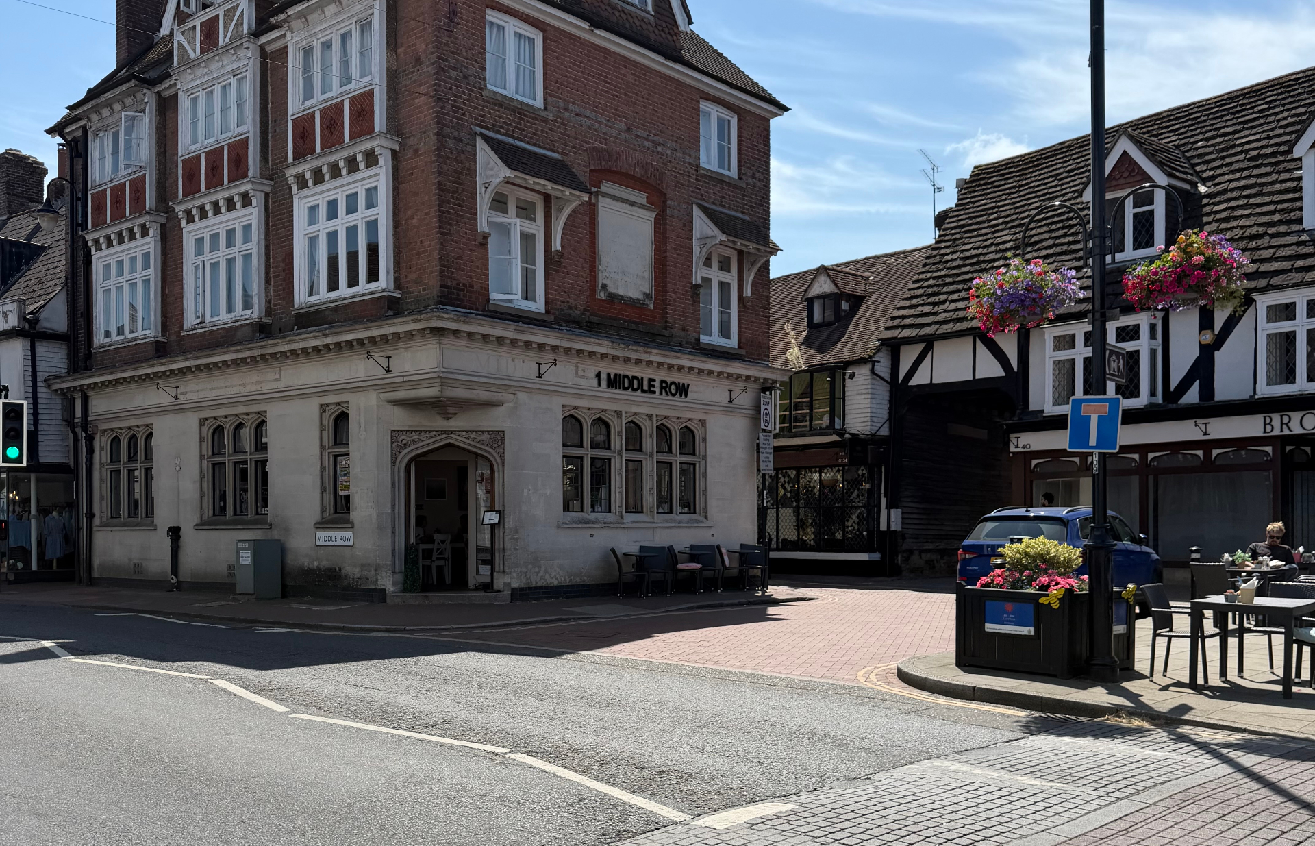 1 Middle Row Cafe exterior on East Grinstead High Street